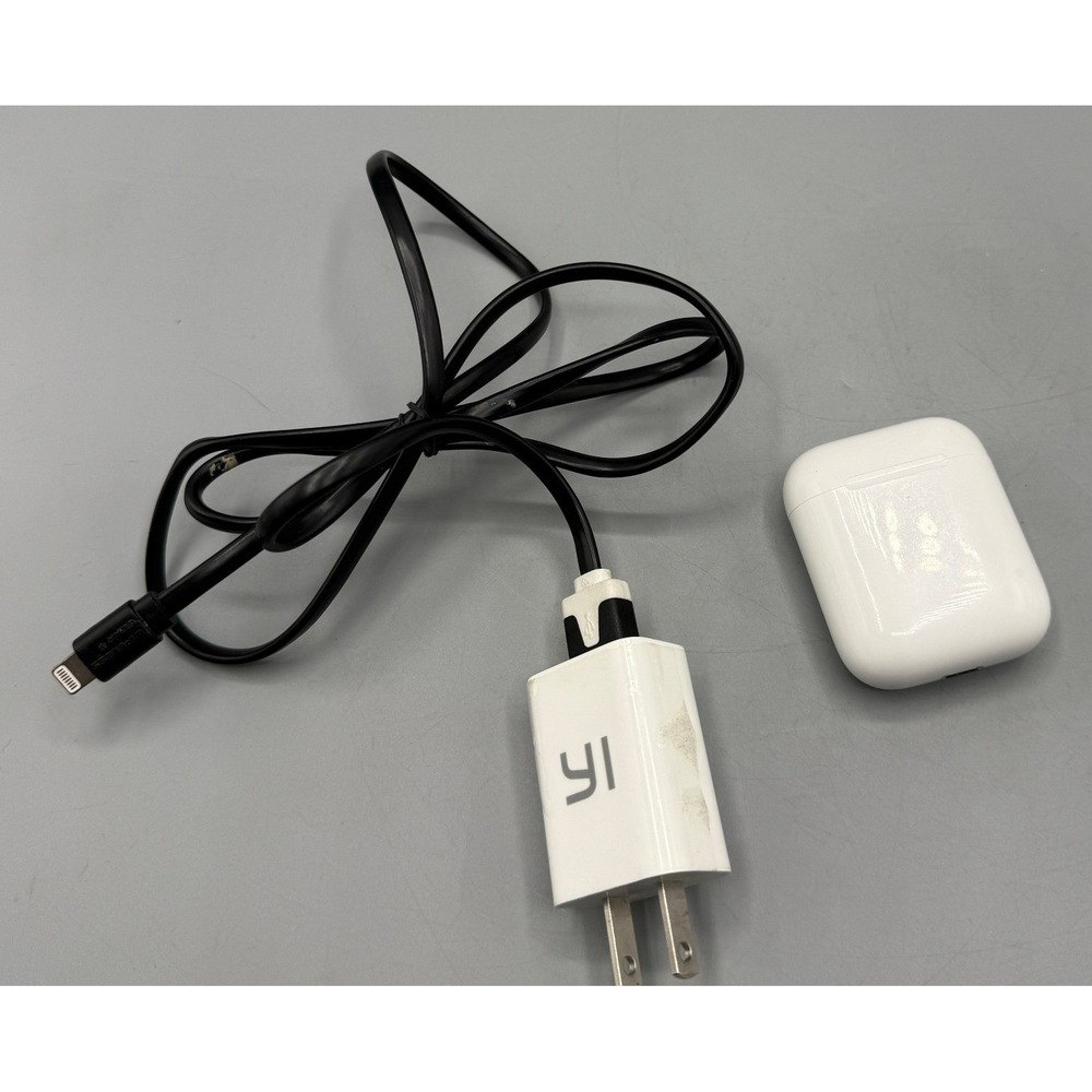 Apple AirPods Charging Case Only A1602 White with Adapter and Lightning Cable